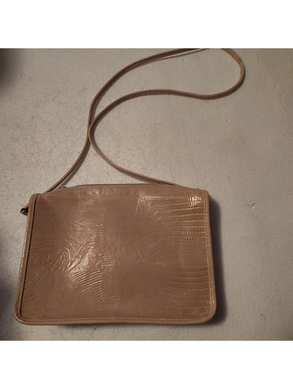 Woodward Made In Italy Animal Print Pink Leather Crossbody Purse